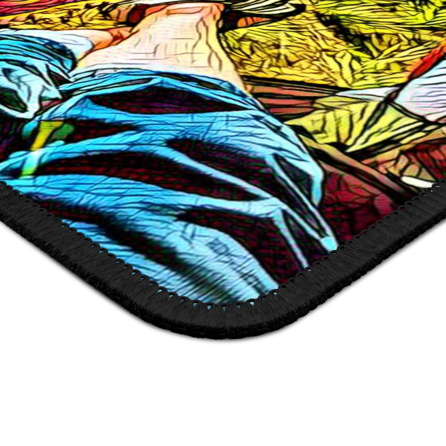 Tent View Mouse Pad – Summer Camping Relaxation Scene