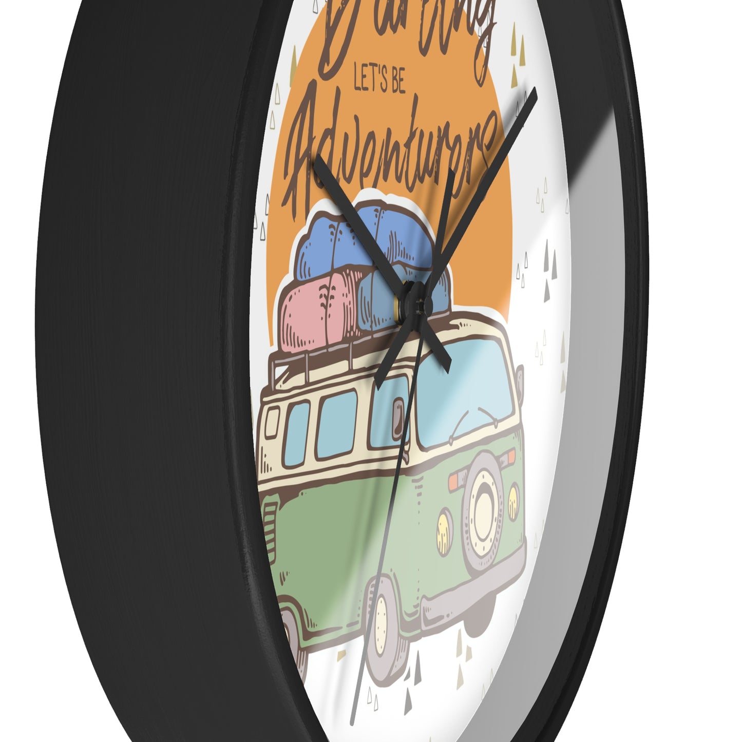 Adventure Awaits Wall Clock – Retro Camper Van Design