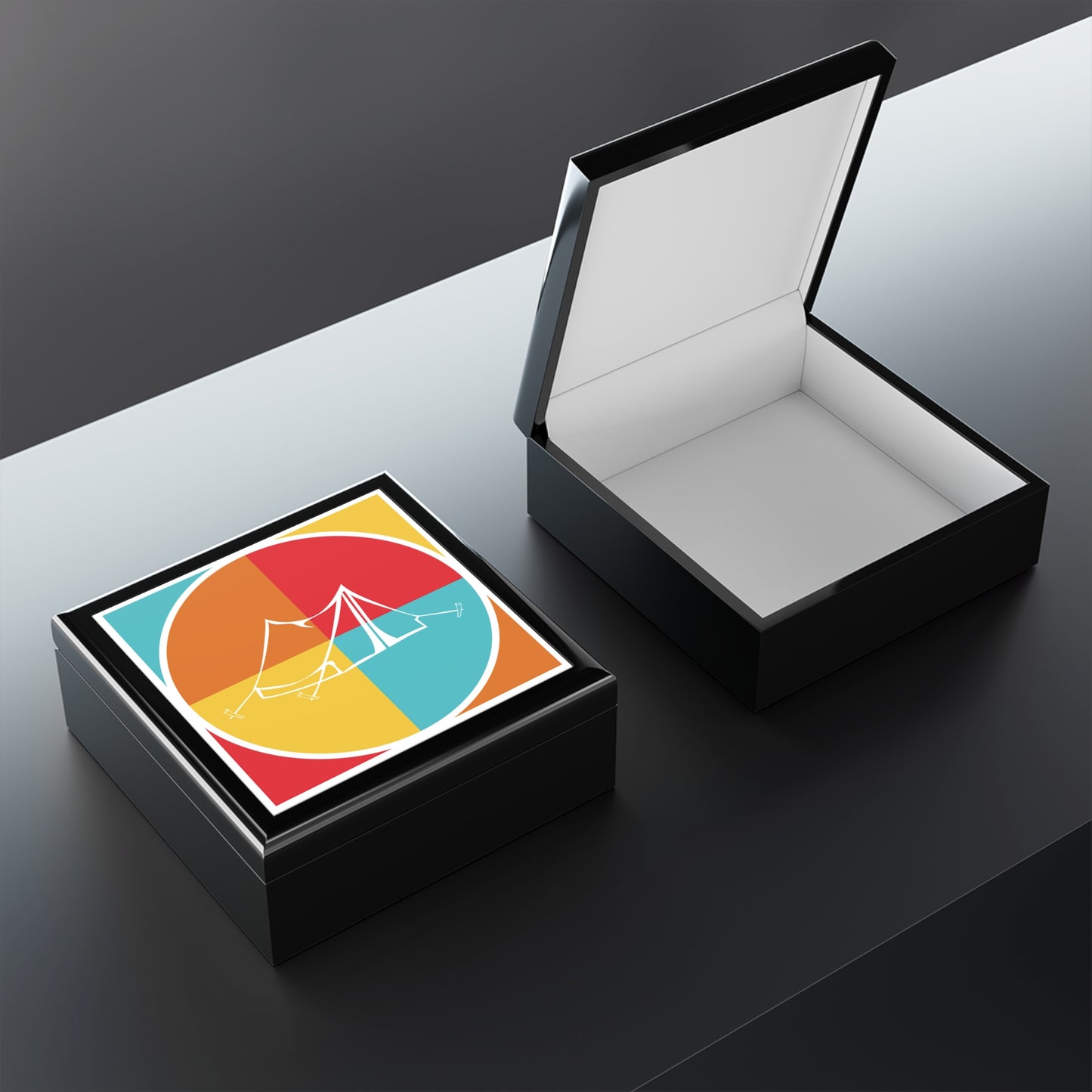 Camping Tent Jewelry Box – Colorful Glossy Keepsake Storage