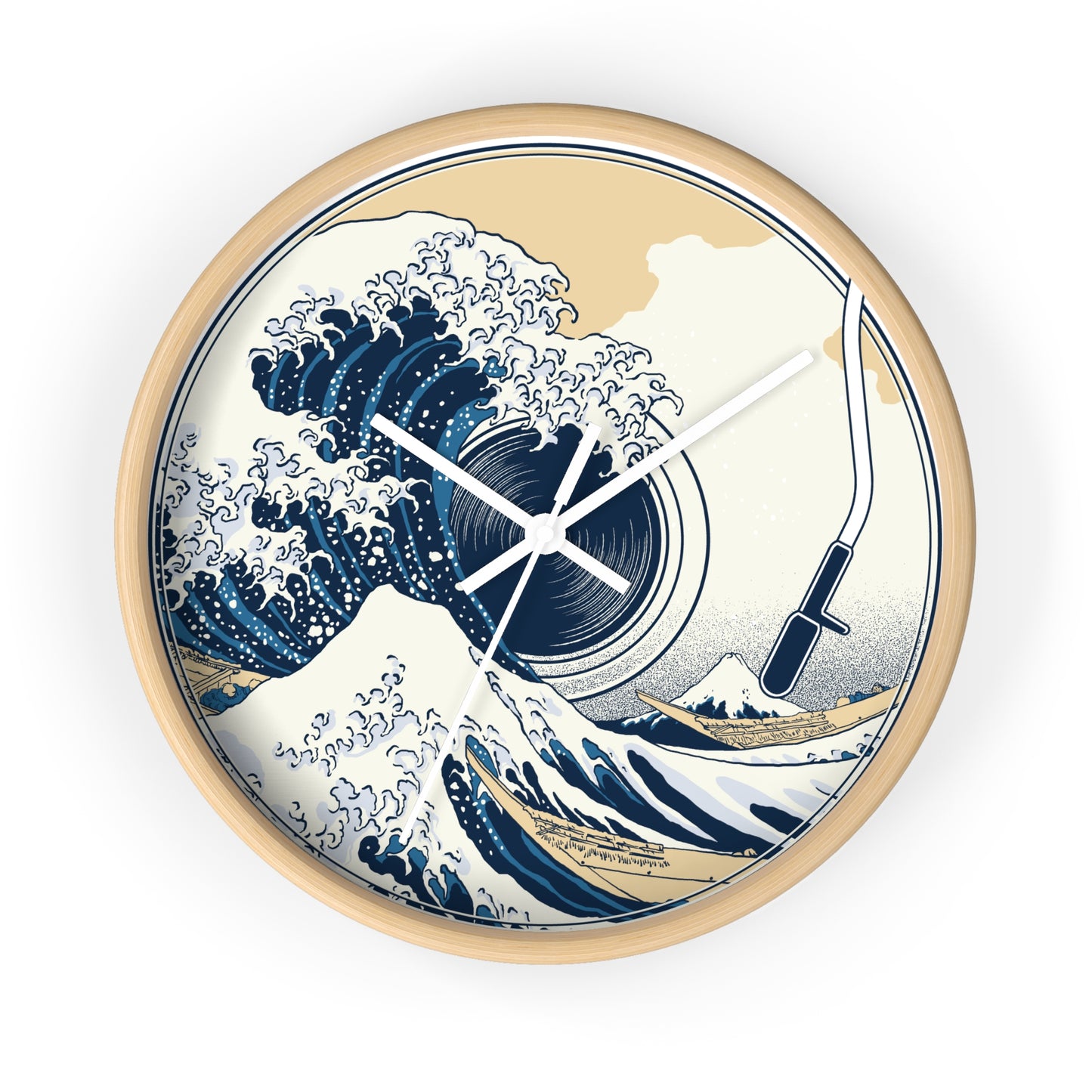 Ocean Waves Freedom Wall Clock – Artistic Vinyl Turntable Design
