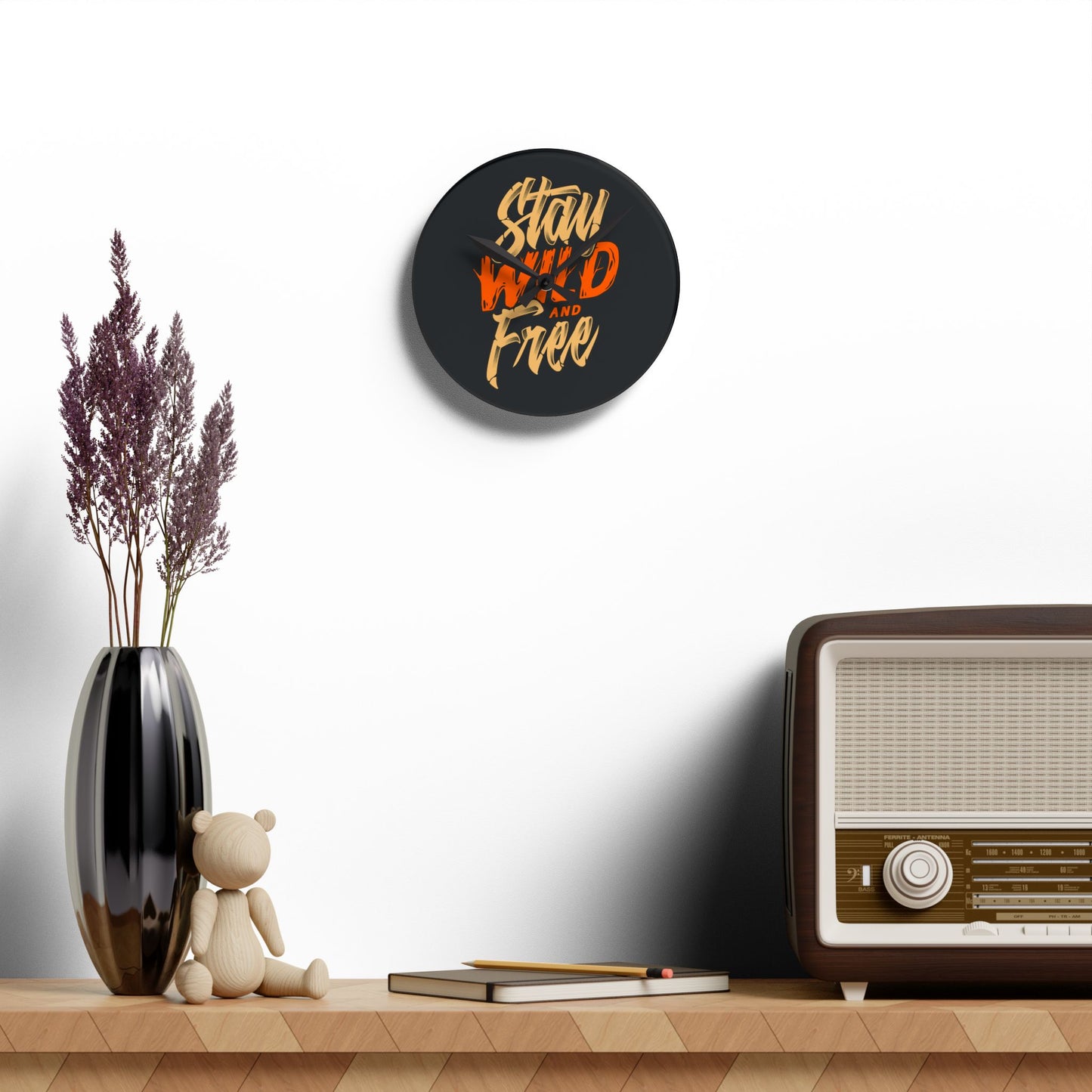 Stay Wild and Free Wall Clock – Bold Art for Adventurous Spirits