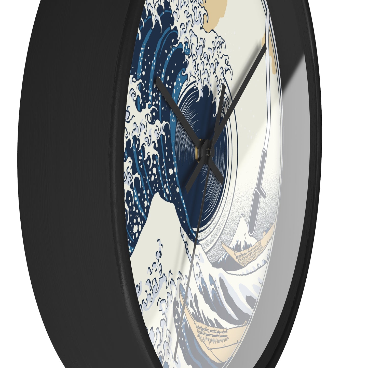 Ocean Waves Freedom Wall Clock – Artistic Vinyl Turntable Design
