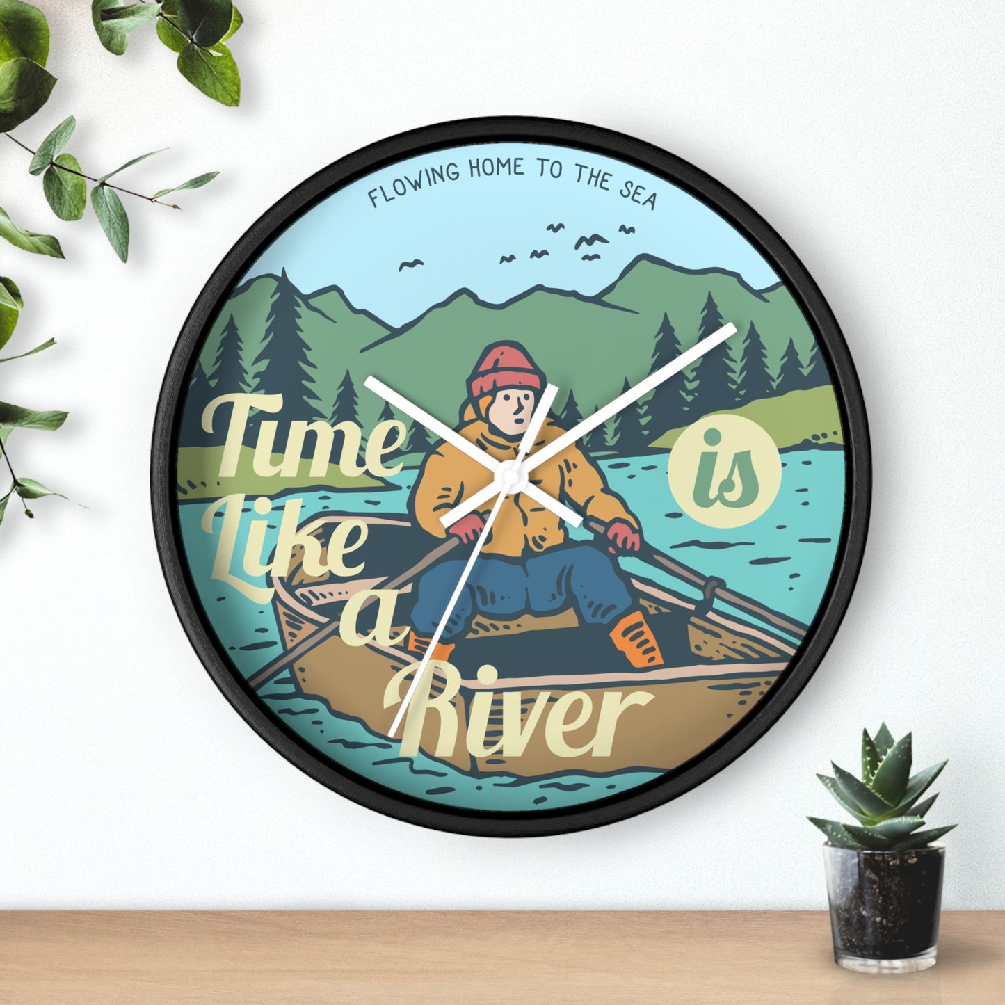 Time Like a River Wall Clock – Adventure and Nature Inspired Decor