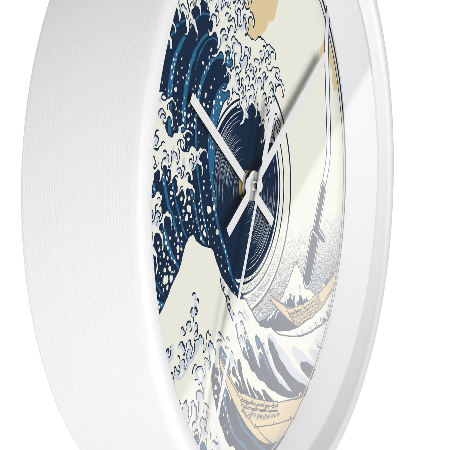 Ocean Waves Freedom Wall Clock – Artistic Vinyl Turntable Design