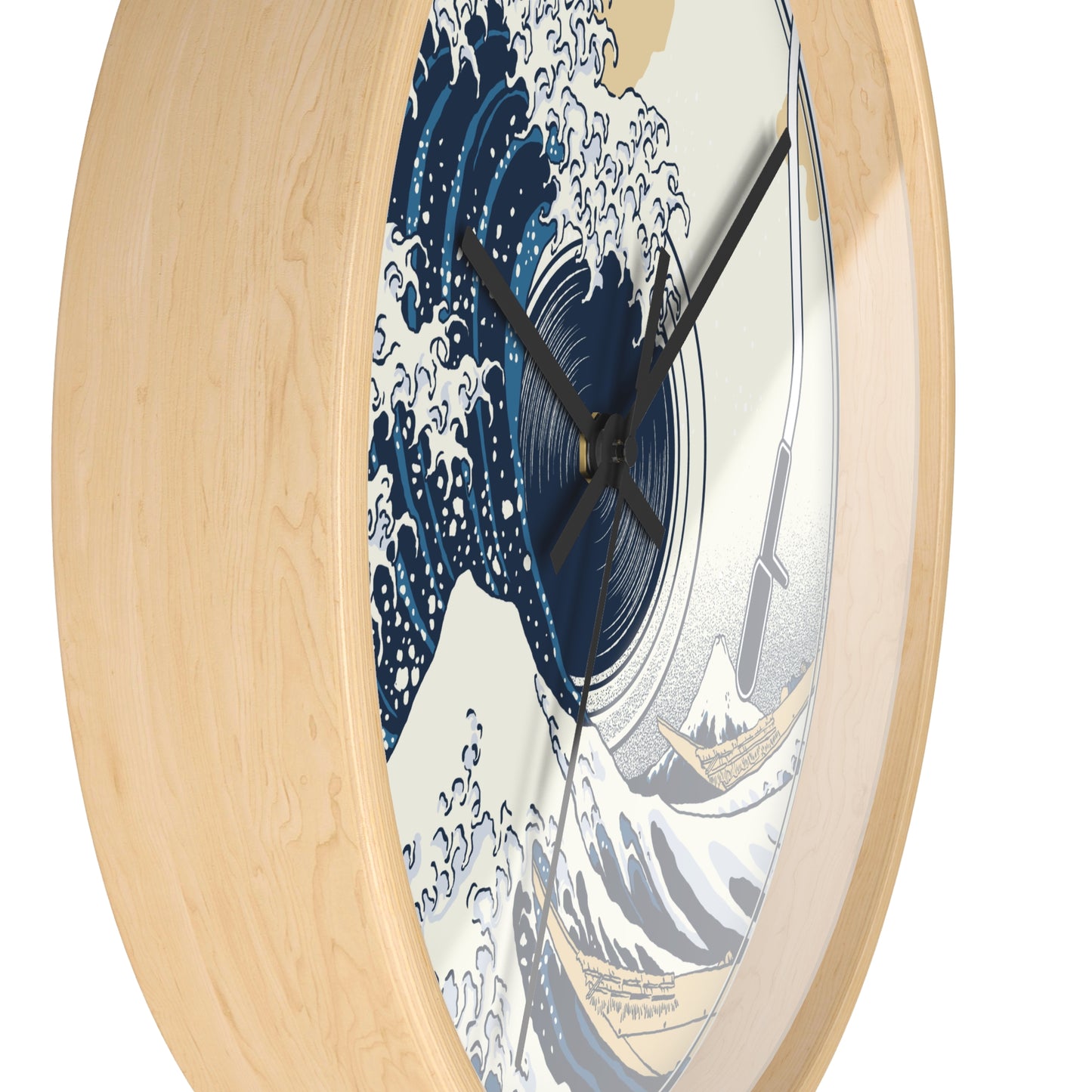 Ocean Waves Freedom Wall Clock – Artistic Vinyl Turntable Design