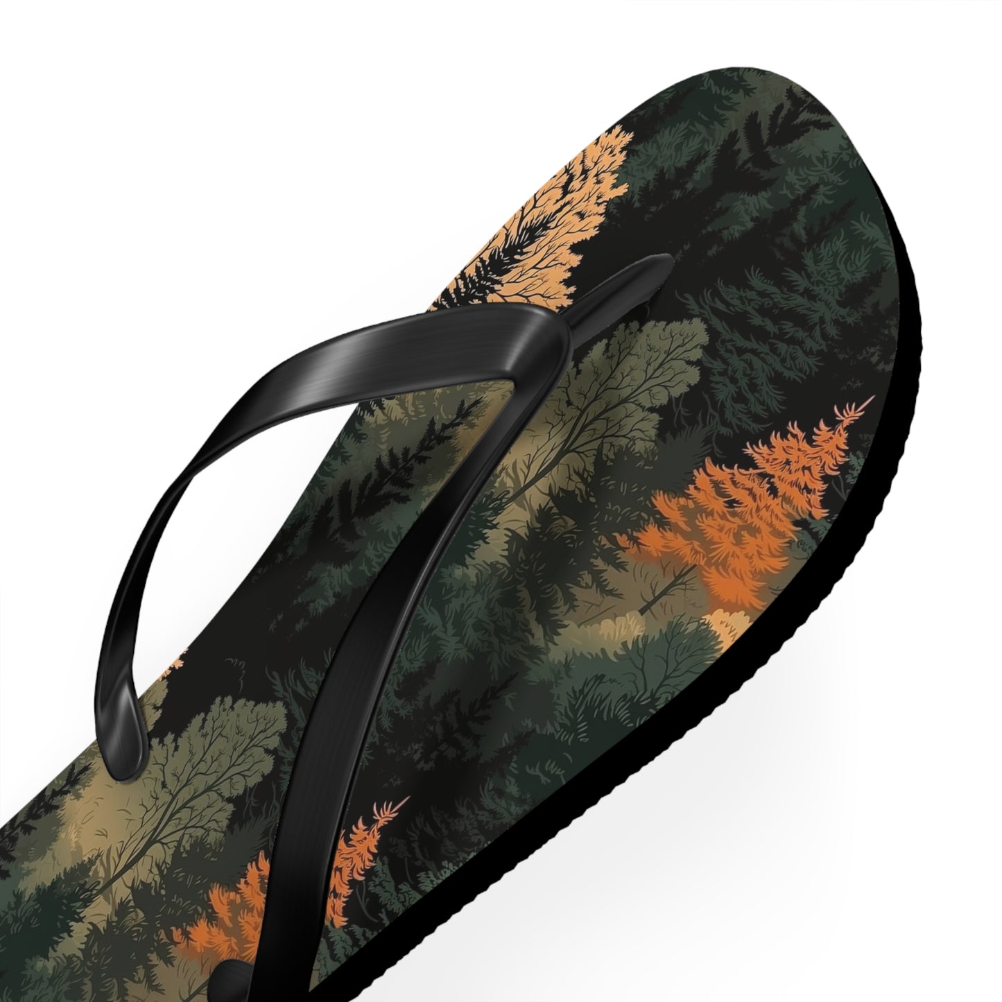 Forest Flip Flops – Comfortable Summer Sandals with Autumn Tree Design