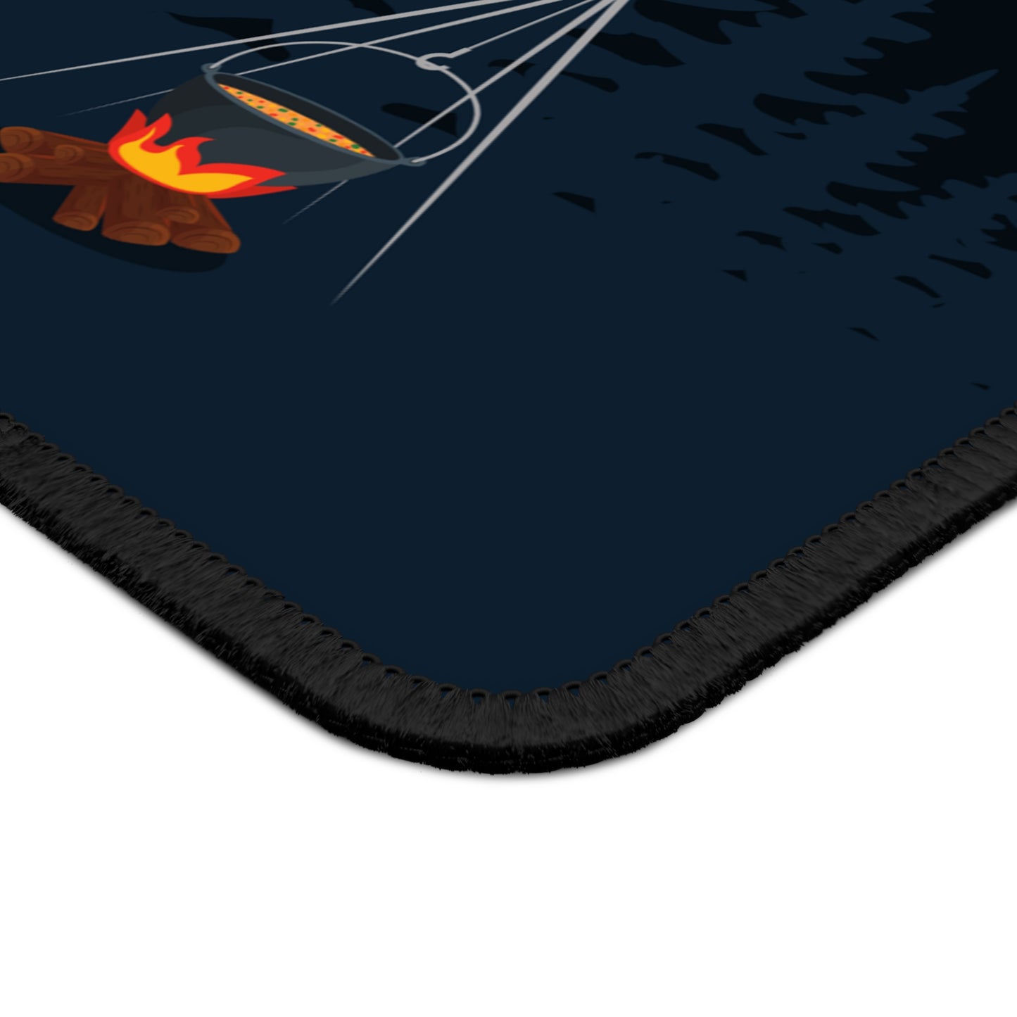 Starry Night Camp Mouse Pad – Minimal Mountain Scene for Outdoor Fans