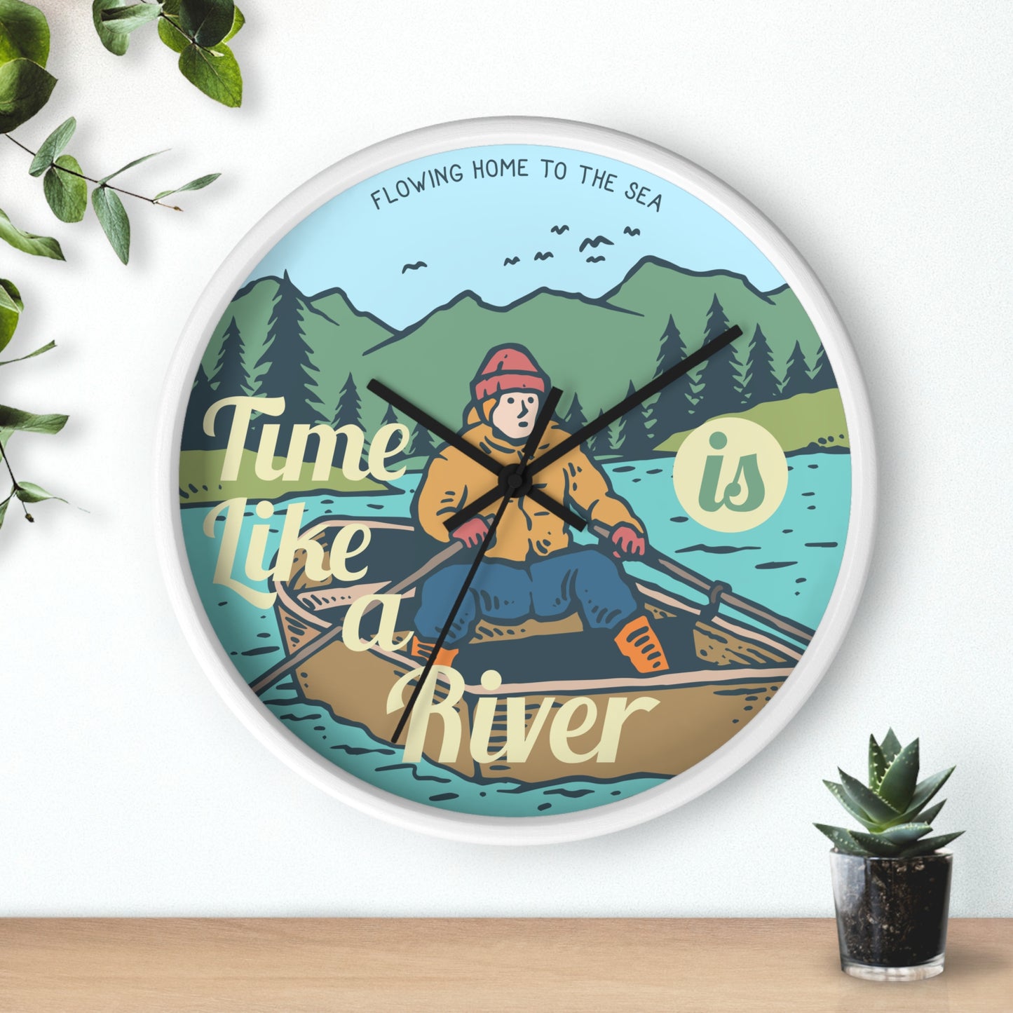 Time Like a River Wall Clock – Adventure and Nature Inspired Decor