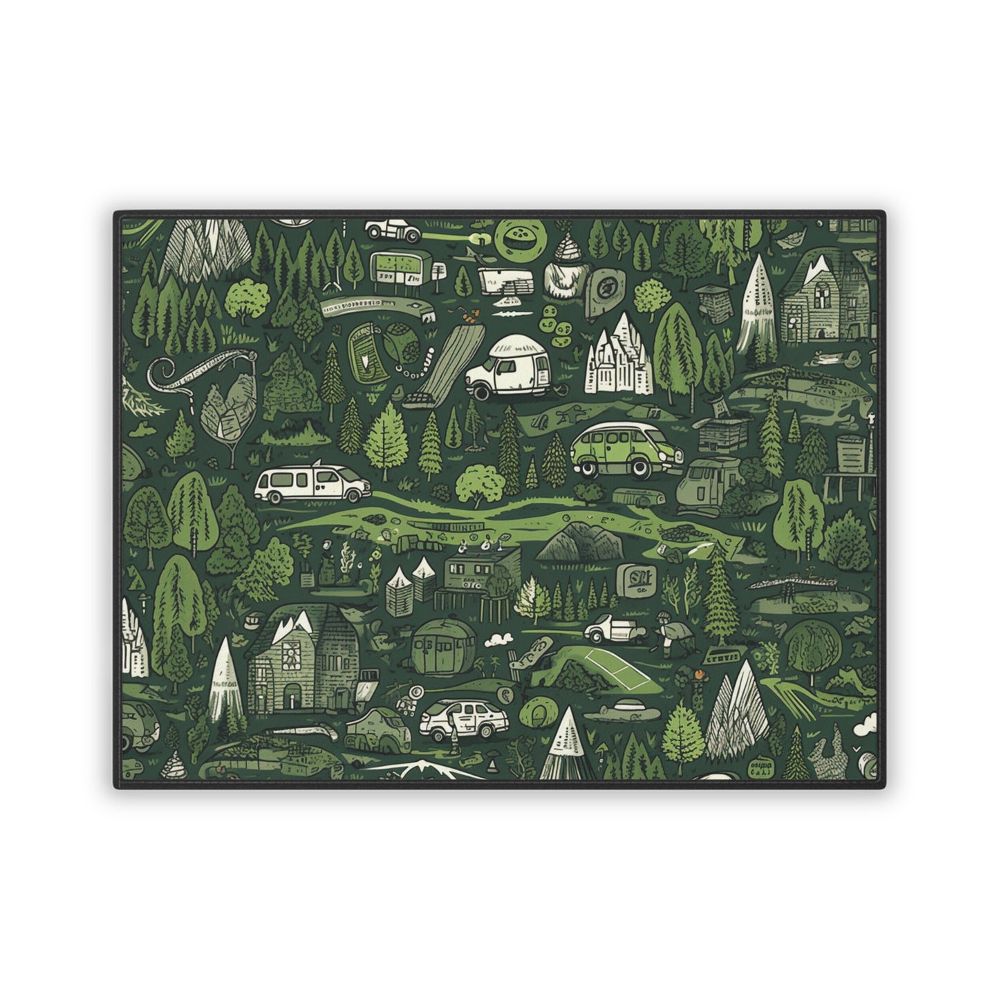 Mountain Map Pet Mat – Non-Slip Camping Placemat for Dogs & Cats, 18x24"