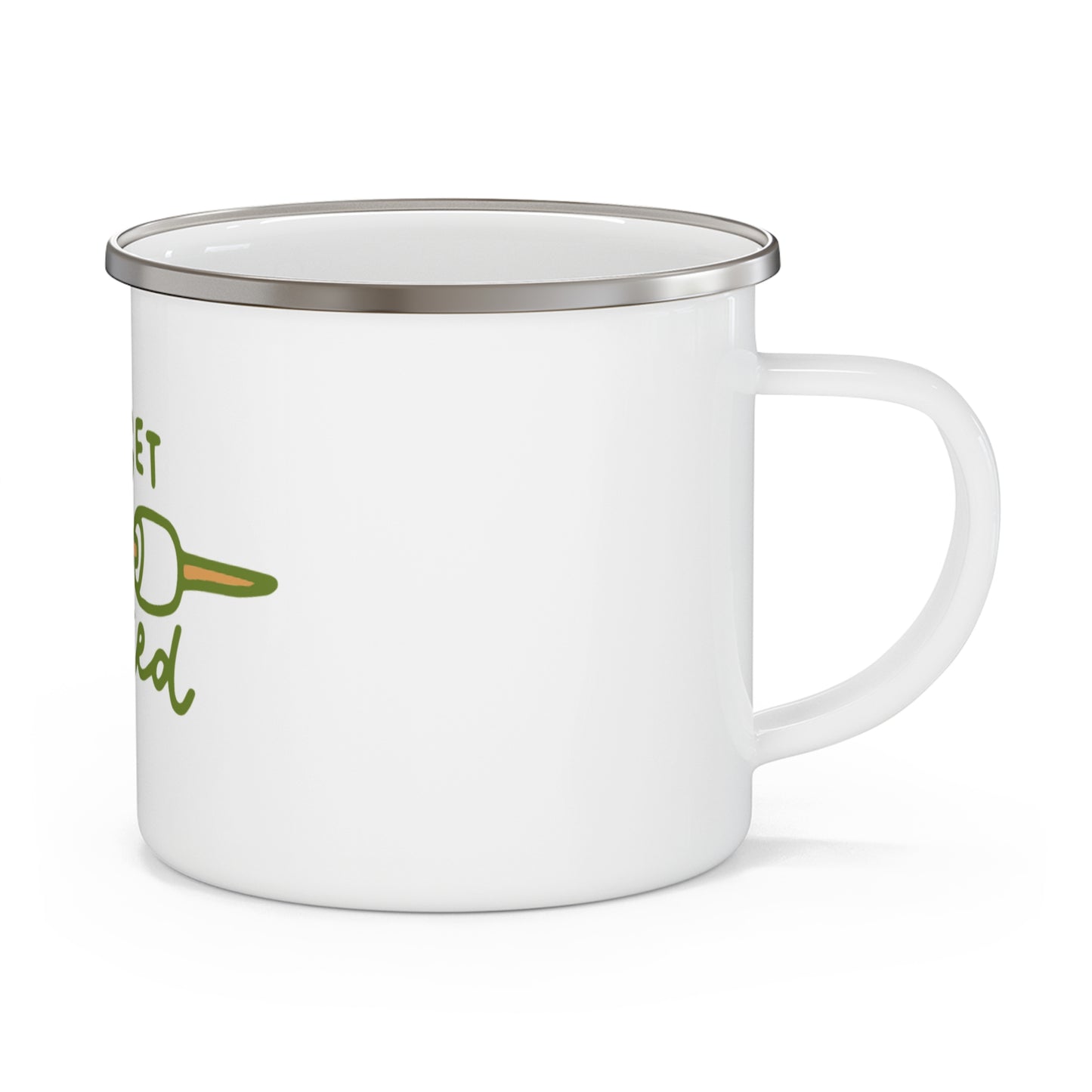 "Let’s Get Toasted" Enamel Camping Mug – Marshmallow Stick Design, 12oz