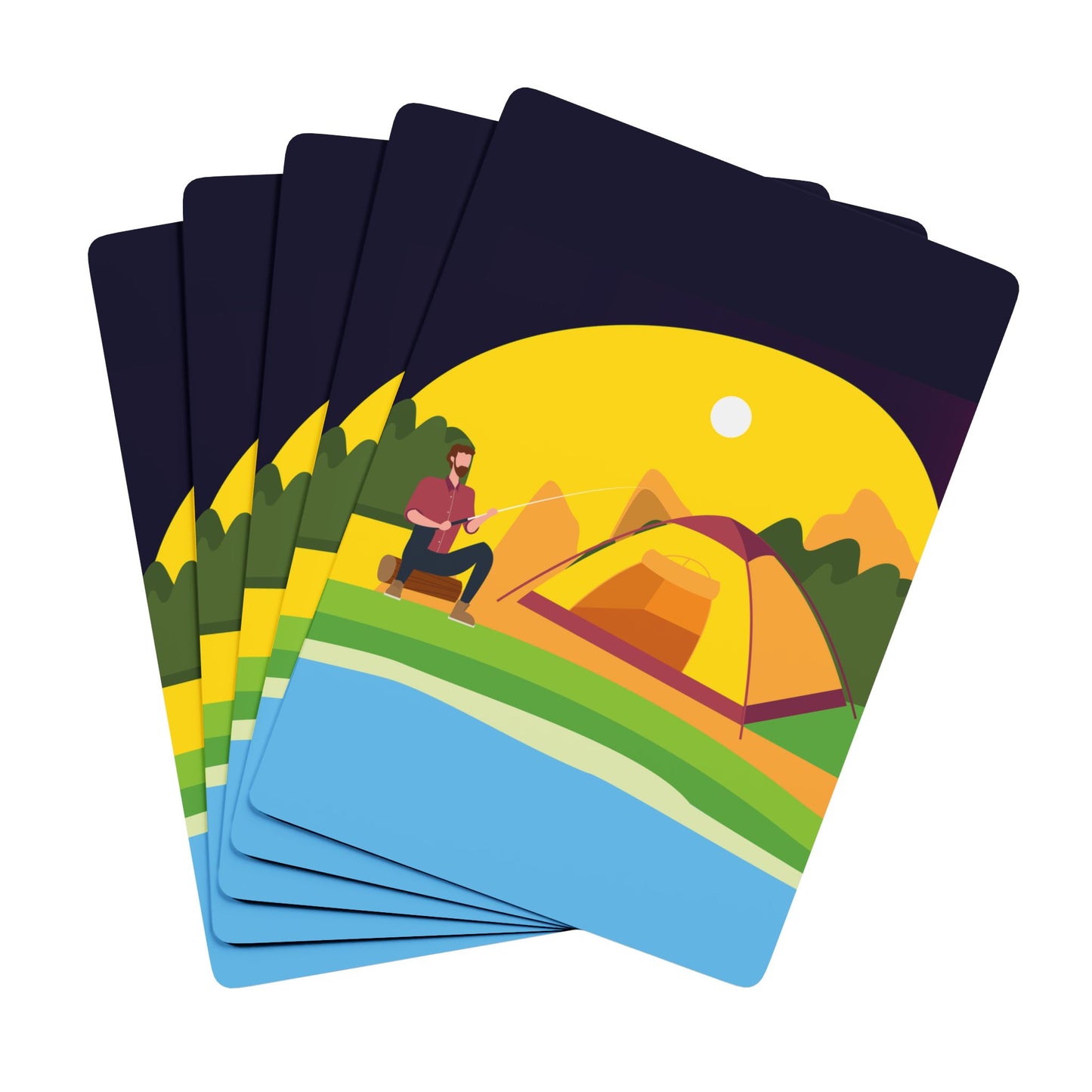 Camping Poker Cards – Colorful Camping Scene Edition