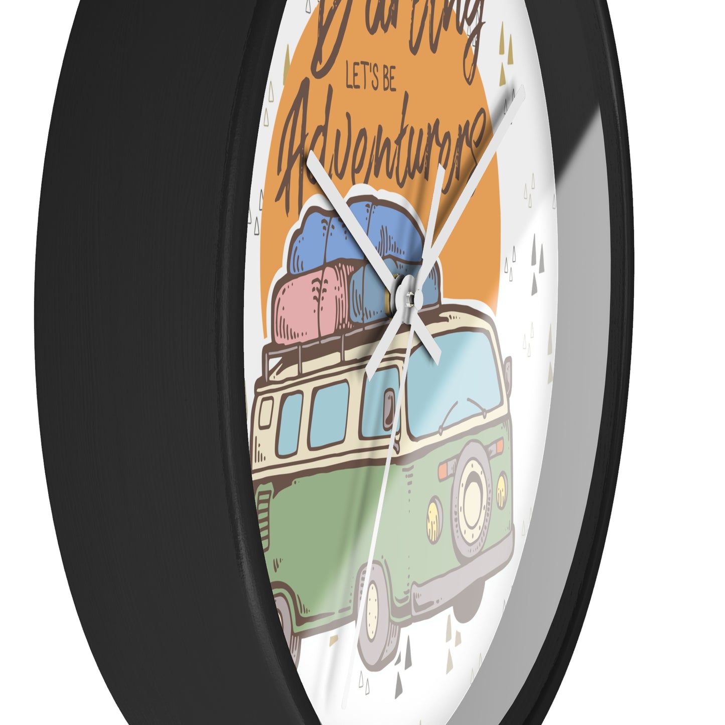 Adventure Awaits Wall Clock – Retro Camper Van Design