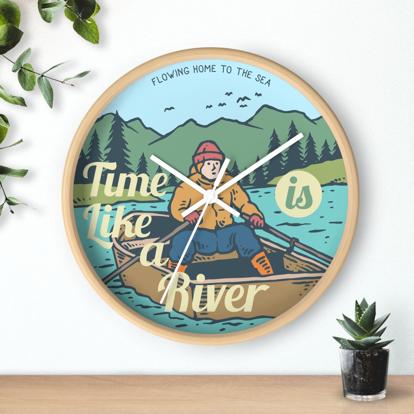 Time Like a River Wall Clock – Adventure and Nature Inspired Decor