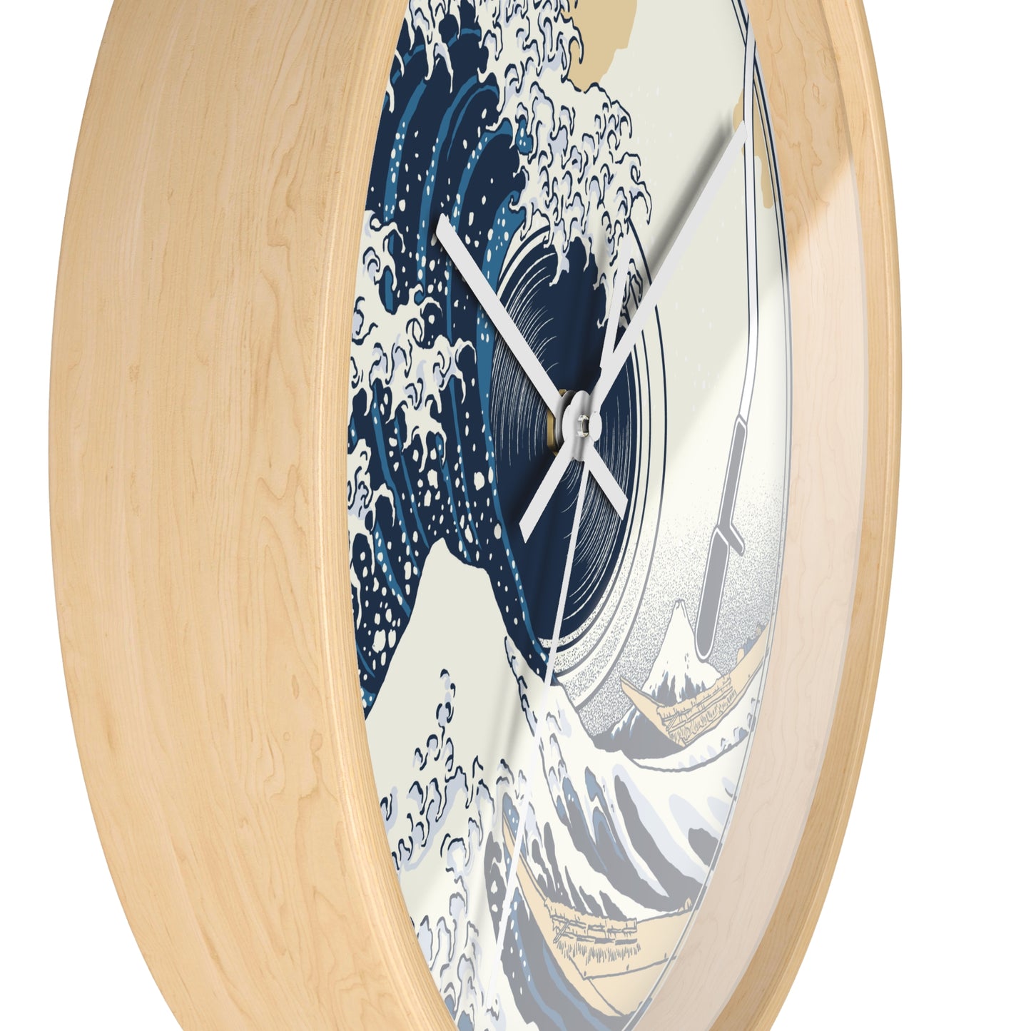 Ocean Waves Freedom Wall Clock – Artistic Vinyl Turntable Design