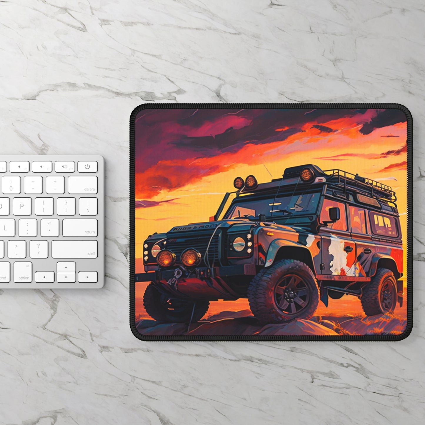 Off-Road Sunset Mouse Pad – Rugged 4x4 Adventure Desk Mat