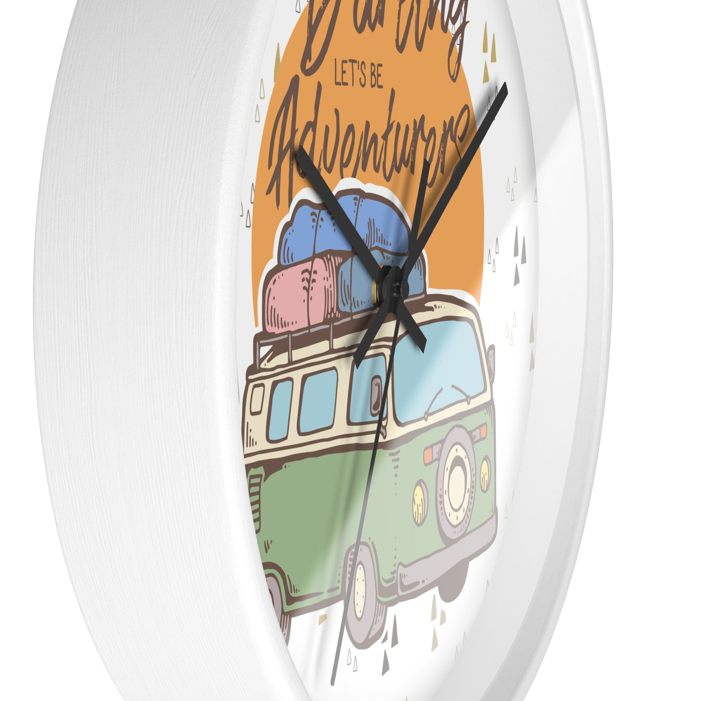 Adventure Awaits Wall Clock – Retro Camper Van Design