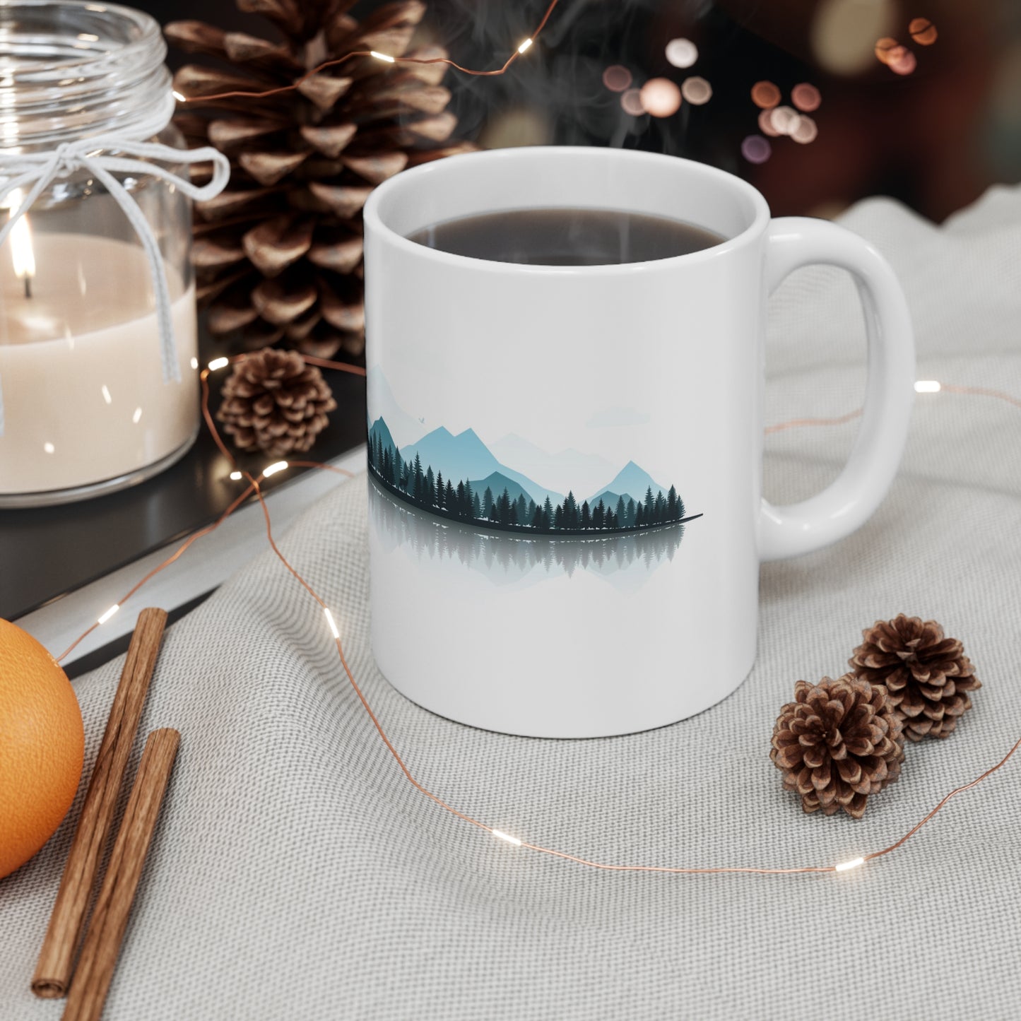 Minimalist Mountain Mug – Nature Landscape Coffee Cup