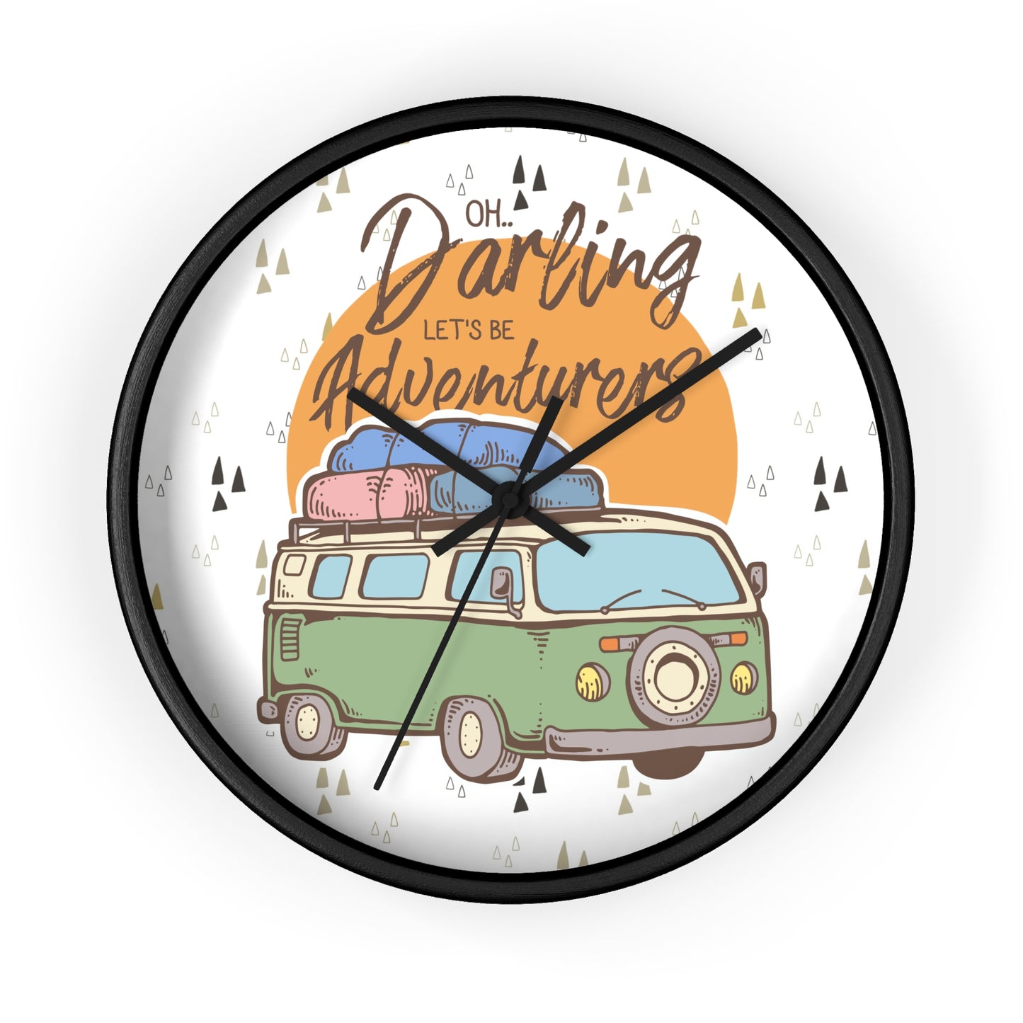 Adventure Awaits Wall Clock – Retro Camper Van Design