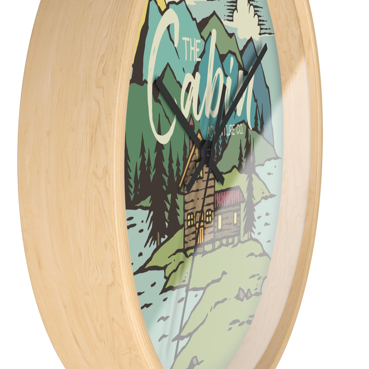 Rustic Cabin Adventure Wall Clock – Mountain Cabin Decor for Nature Lovers