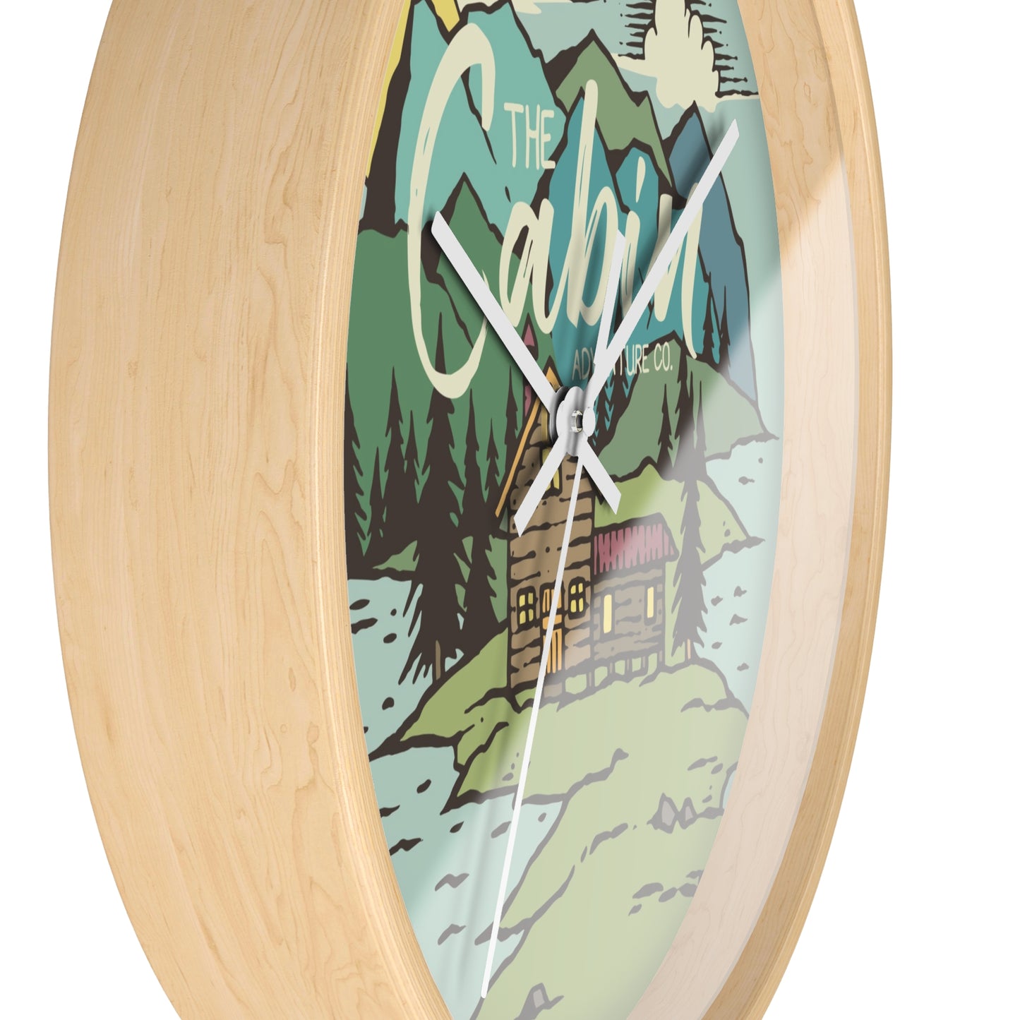 Rustic Cabin Adventure Wall Clock – Mountain Cabin Decor for Nature Lovers