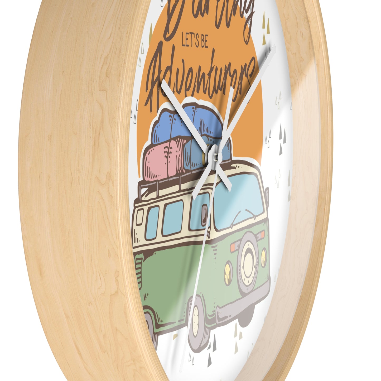 Adventure Awaits Wall Clock – Retro Camper Van Design