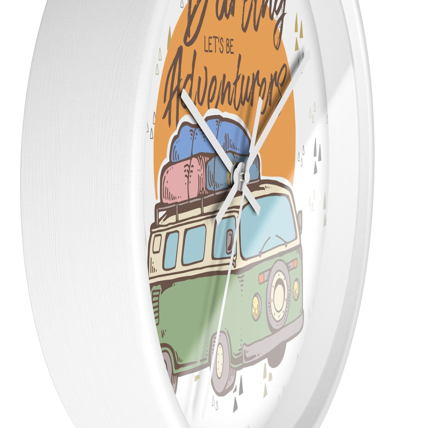 Adventure Awaits Wall Clock – Retro Camper Van Design