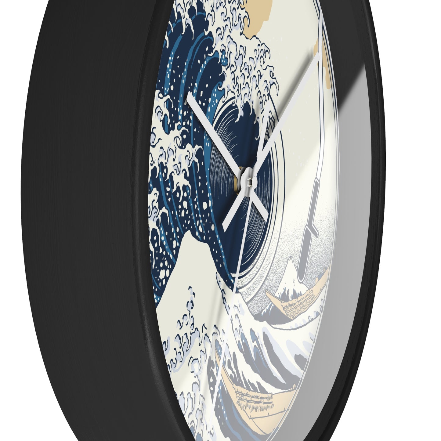 Ocean Waves Freedom Wall Clock – Artistic Vinyl Turntable Design