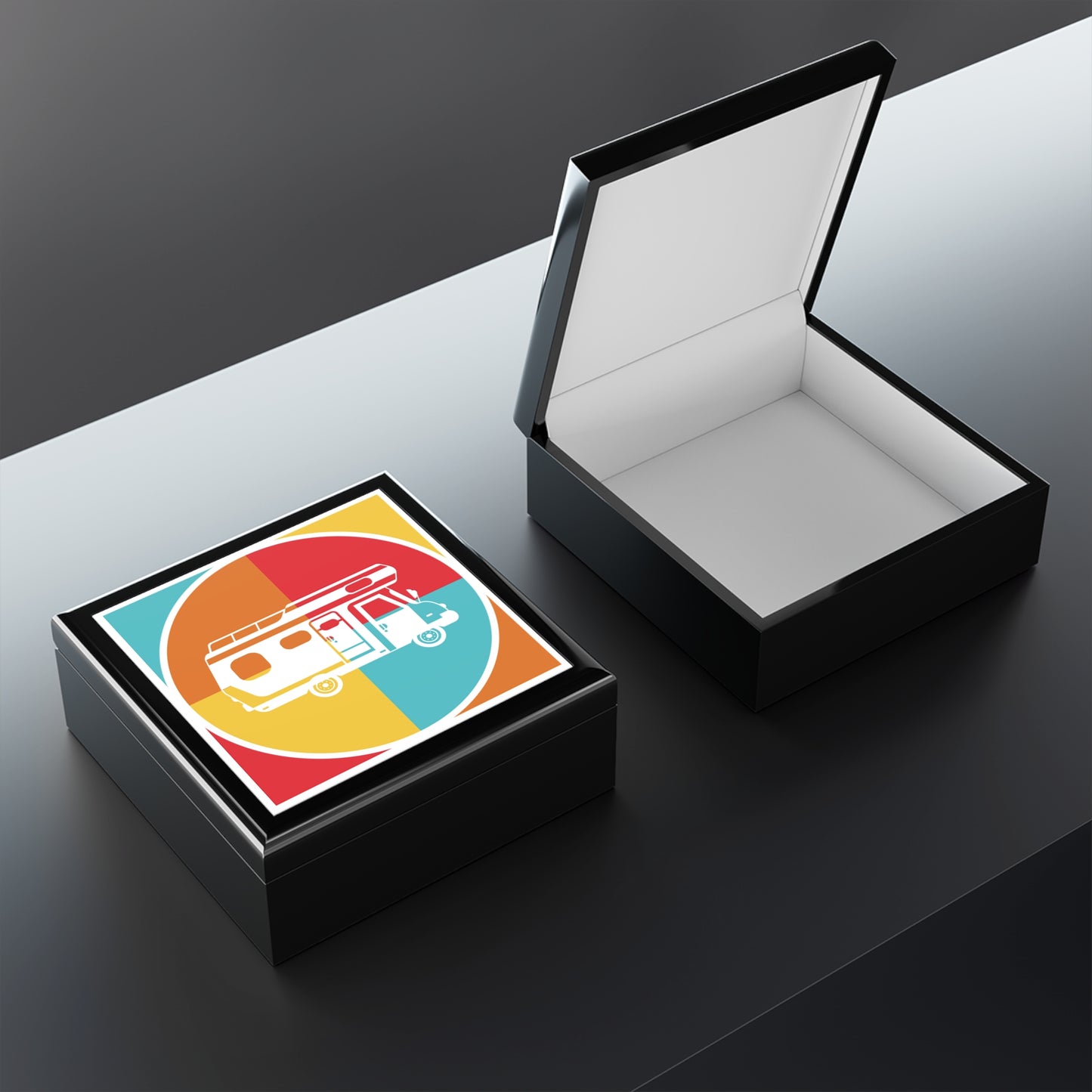 RV Camper Jewelry Box – Glossy Travel Gift for Adventure Lovers