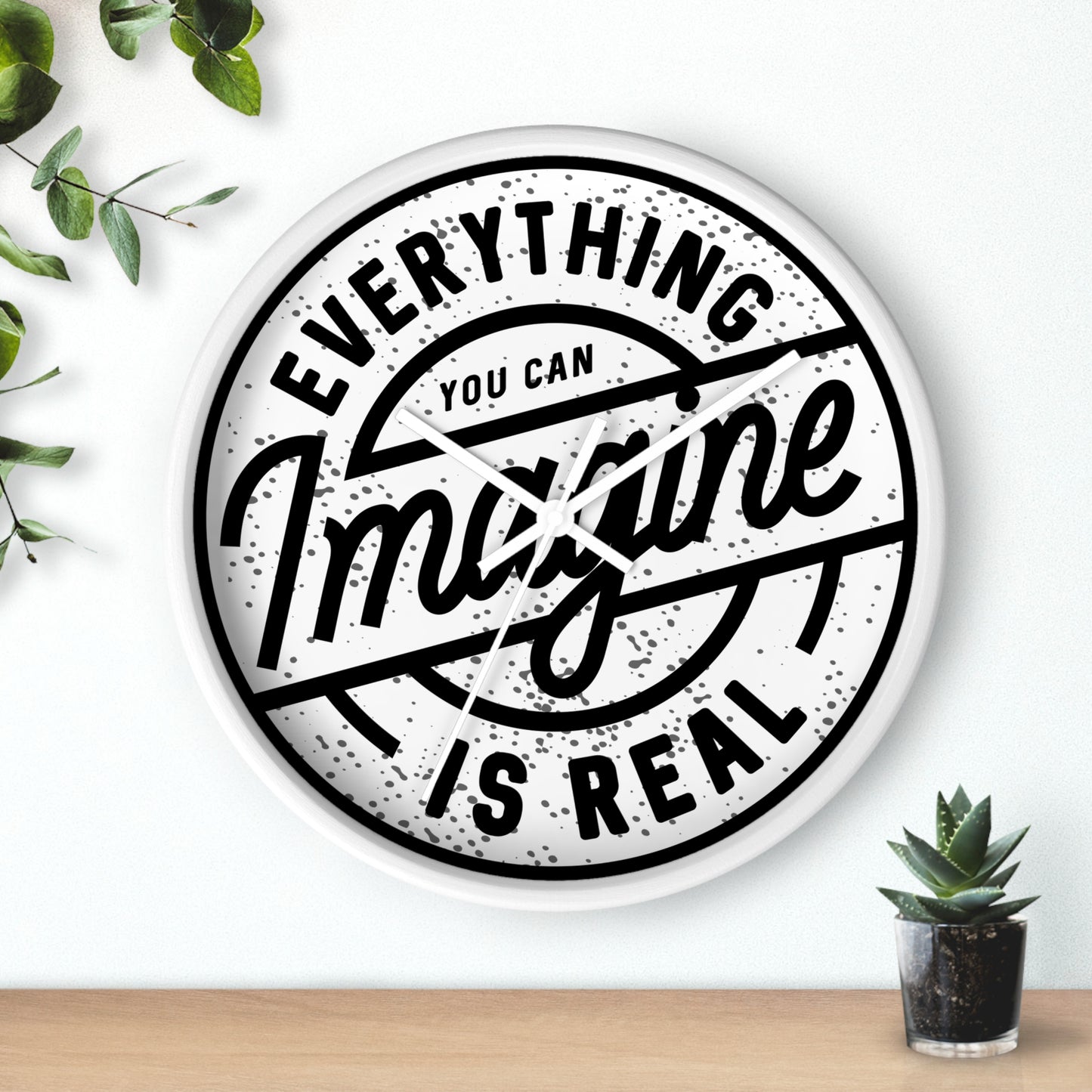 Everything You Could Imagine Is Real – Retro Adventure Wall Clock, Inspirational Quote