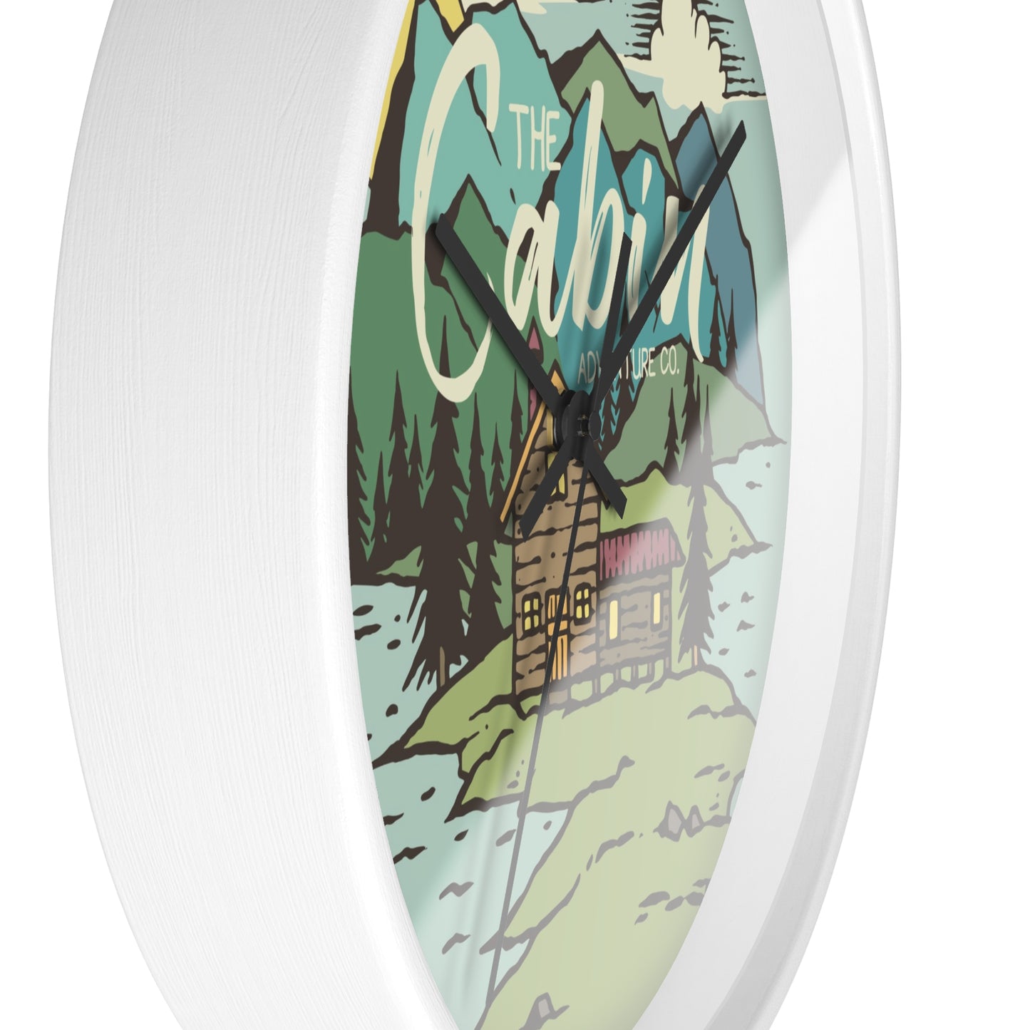 Rustic Cabin Adventure Wall Clock – Mountain Cabin Decor for Nature Lovers