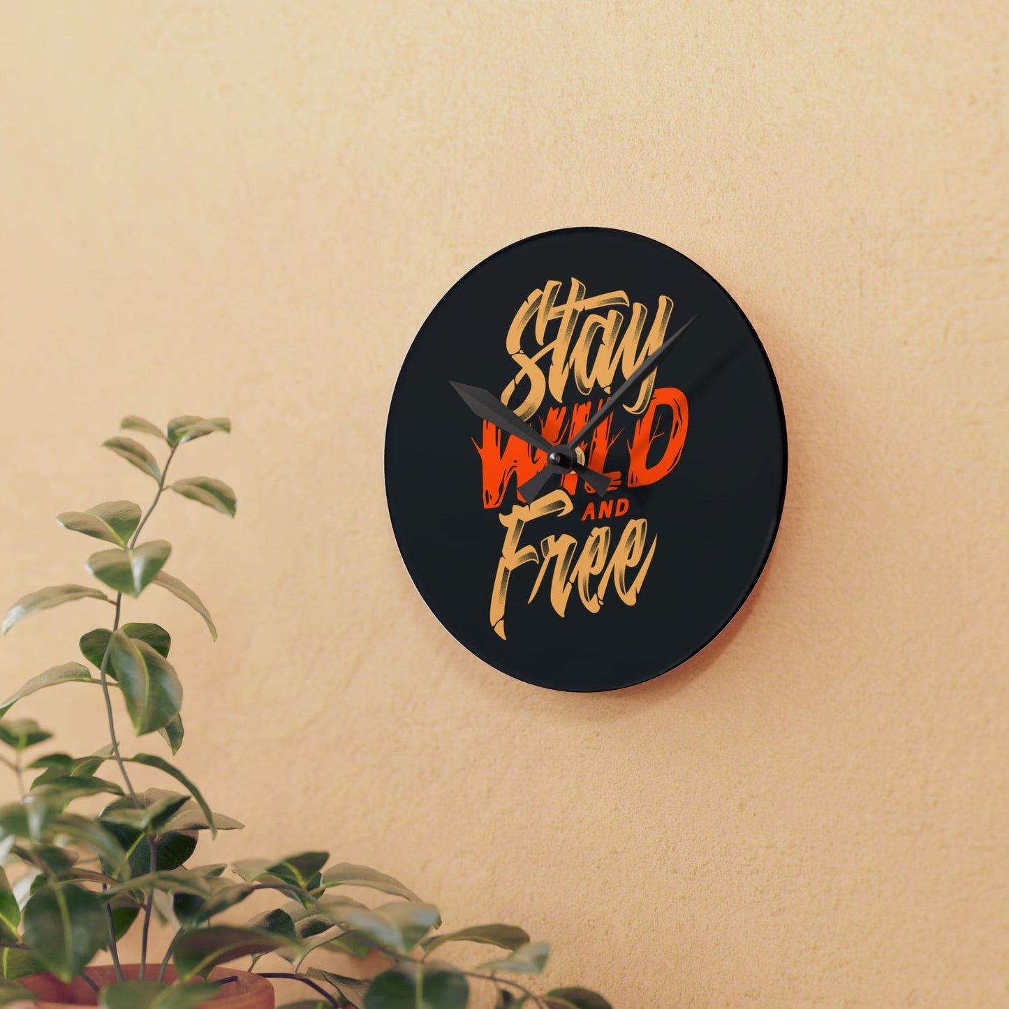 Stay Wild and Free Wall Clock – Bold Art for Adventurous Spirits