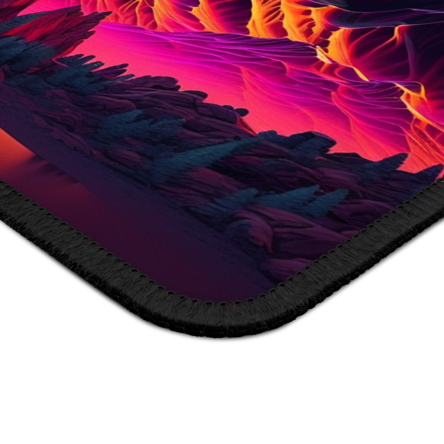 Luminous Peaks Mouse Pad – Neon Mountain Landscape for Gamers & Creators