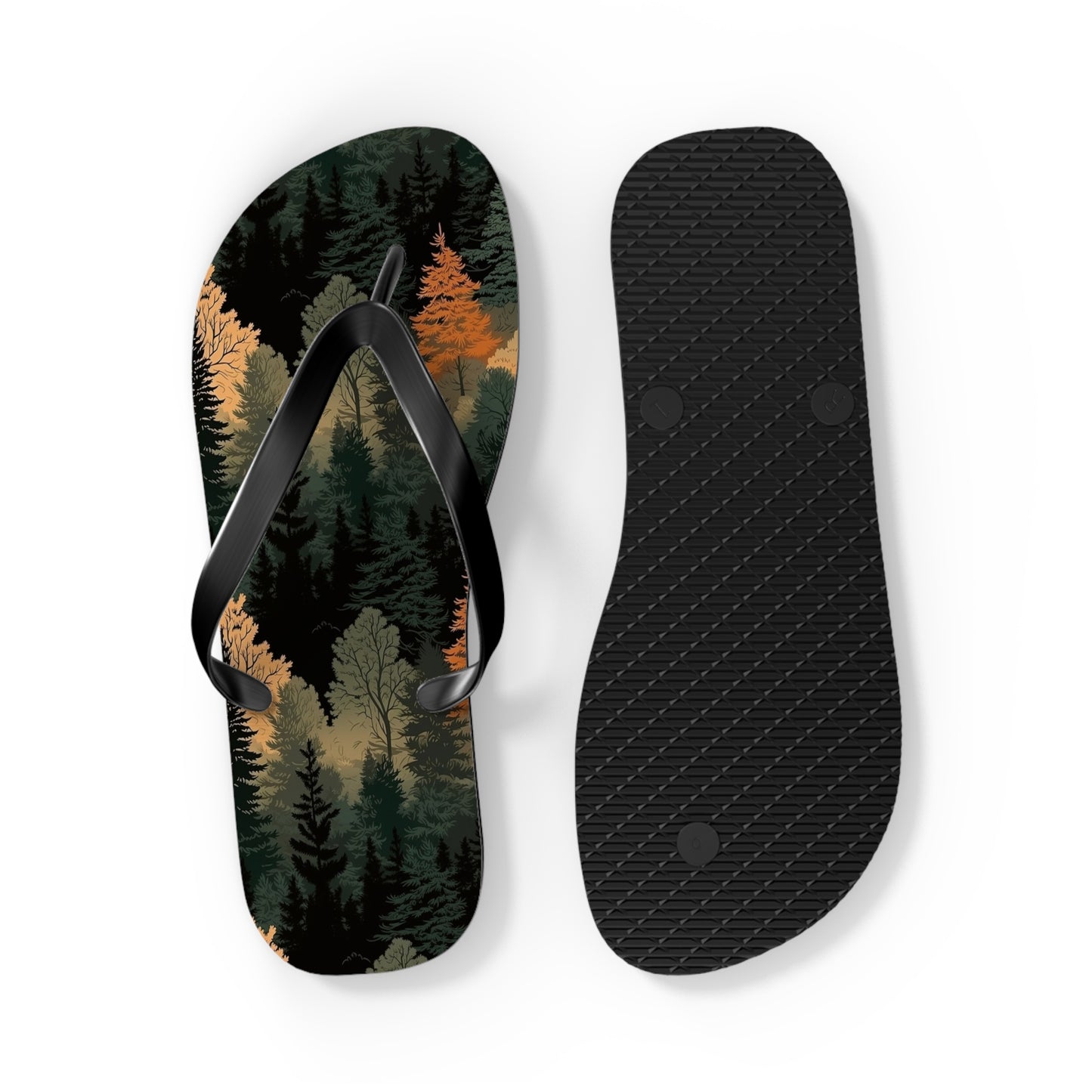 Forest Flip Flops – Comfortable Summer Sandals with Autumn Tree Design
