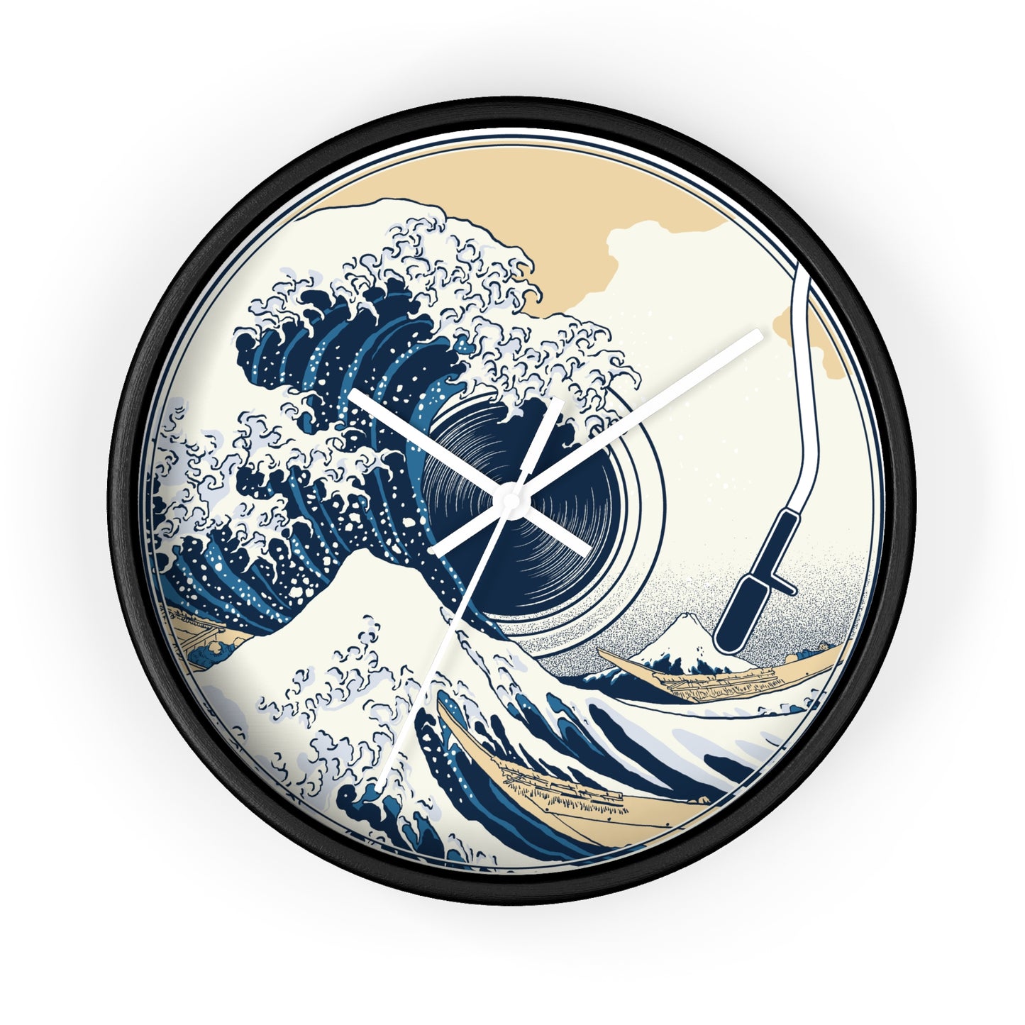 Ocean Waves Freedom Wall Clock – Artistic Vinyl Turntable Design