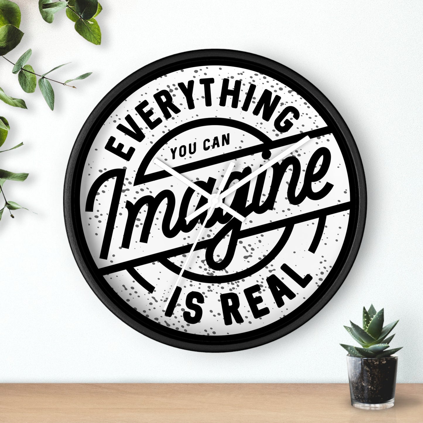 Everything You Could Imagine Is Real – Retro Adventure Wall Clock, Inspirational Quote