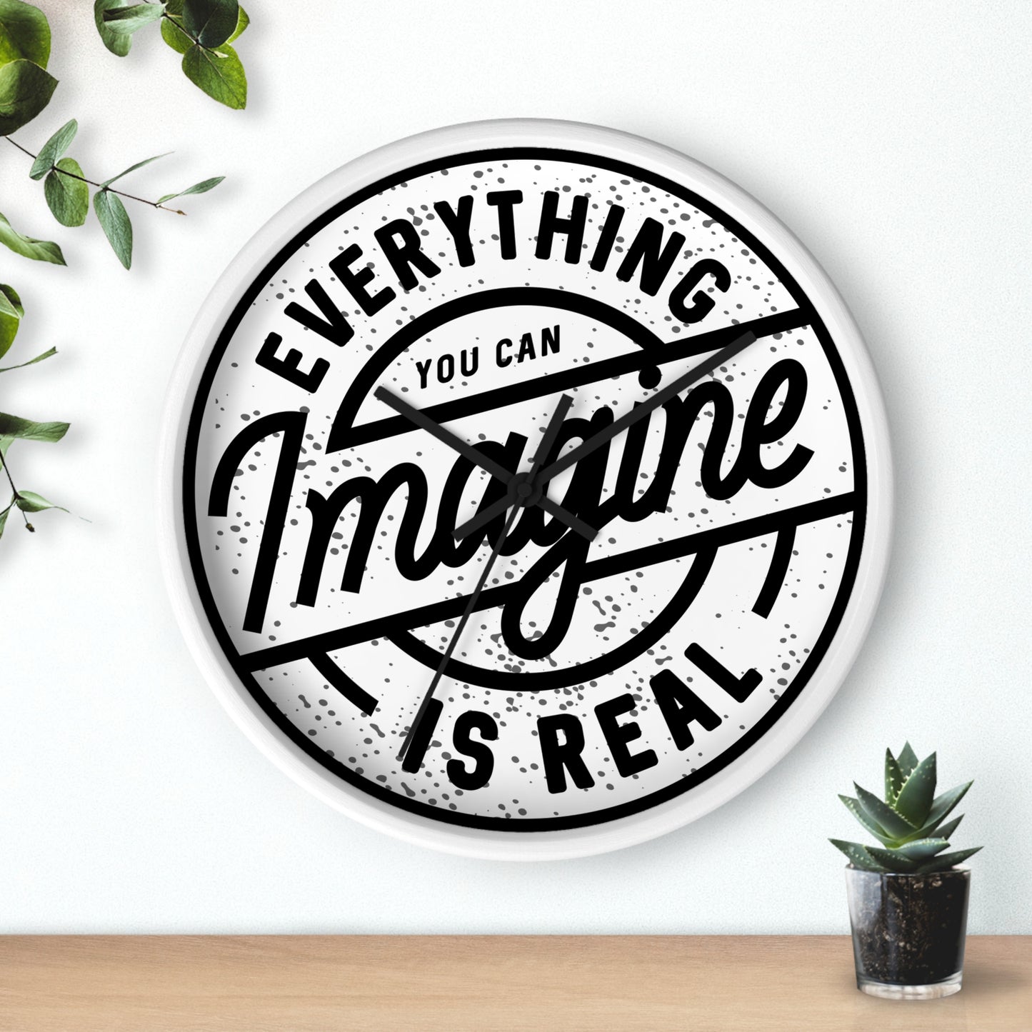 Everything You Could Imagine Is Real – Retro Adventure Wall Clock, Inspirational Quote