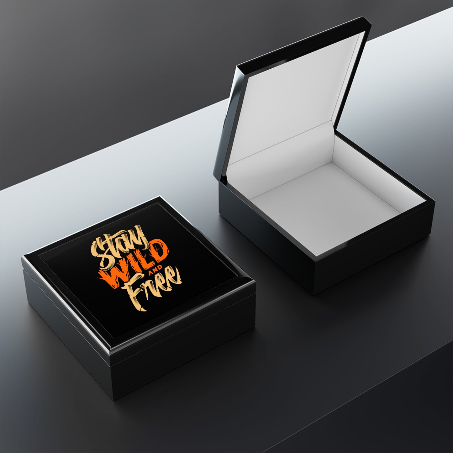 Stay Wild and Free Jewelry Box – Inspirational Camping Quote Design