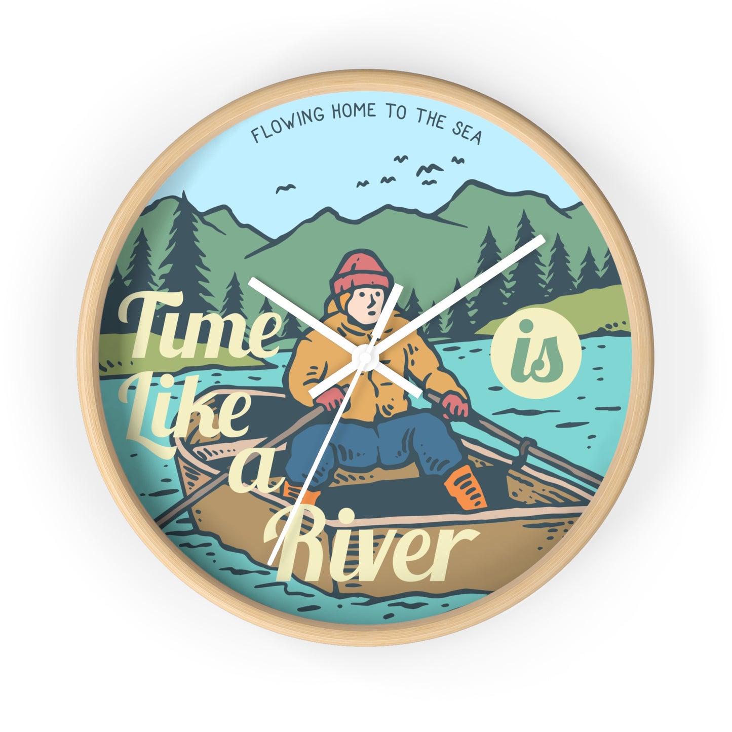 Time Like a River Wall Clock – Adventure and Nature Inspired Decor