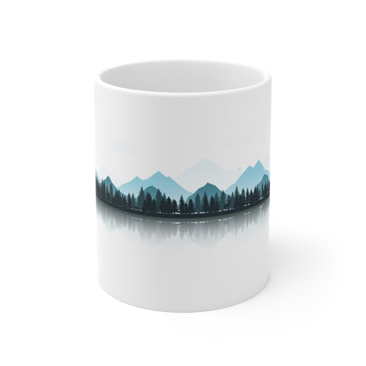 Minimalist Mountain Mug – Nature Landscape Coffee Cup