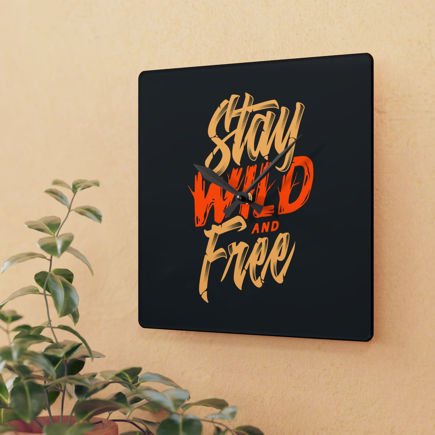 Stay Wild and Free Wall Clock – Bold Art for Adventurous Spirits