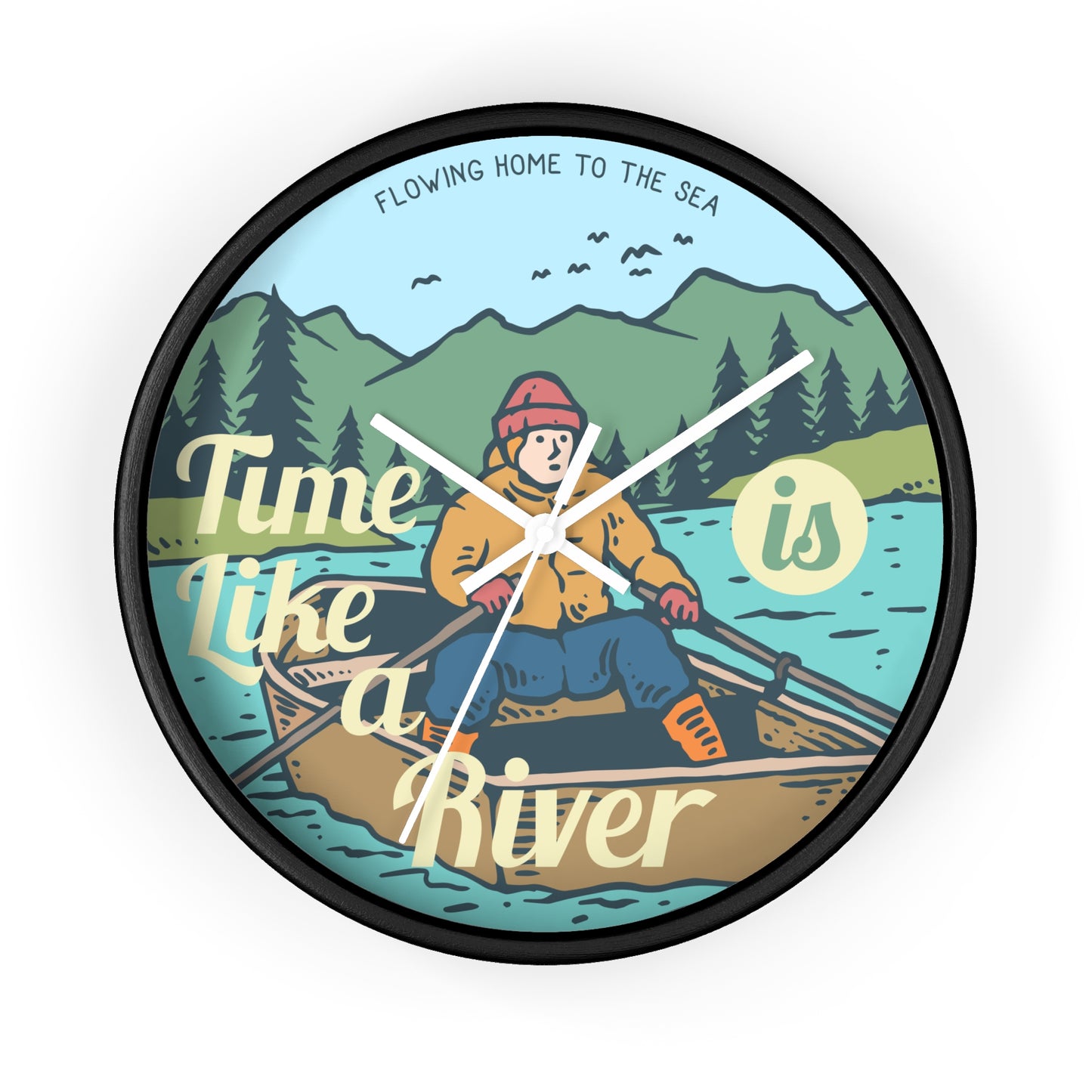 Time Like a River Wall Clock – Adventure and Nature Inspired Decor