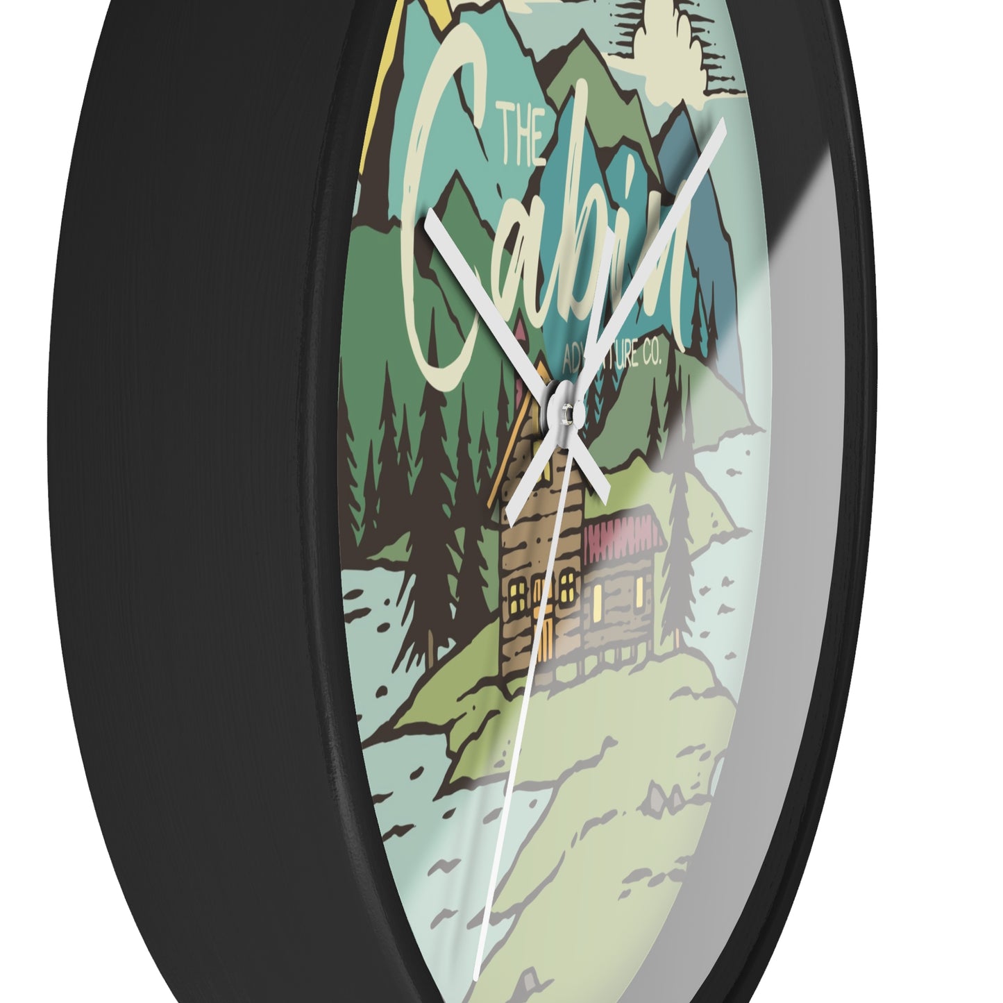 Rustic Cabin Adventure Wall Clock – Mountain Cabin Decor for Nature Lovers