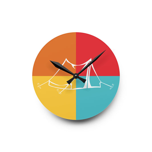 Retro Tent Wall Clock – Minimalist Outdoor-Inspired Decor
