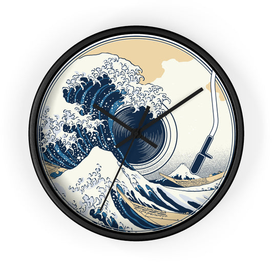 Ocean Waves Freedom Wall Clock – Artistic Vinyl Turntable Design