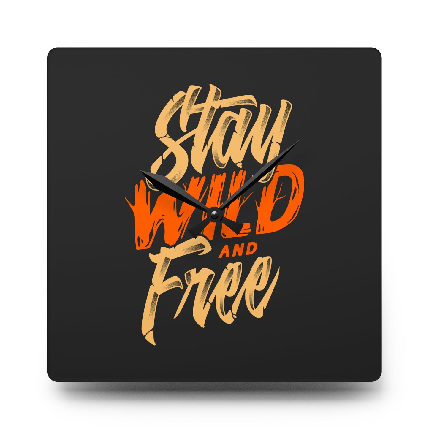 Stay Wild and Free Wall Clock – Bold Art for Adventurous Spirits