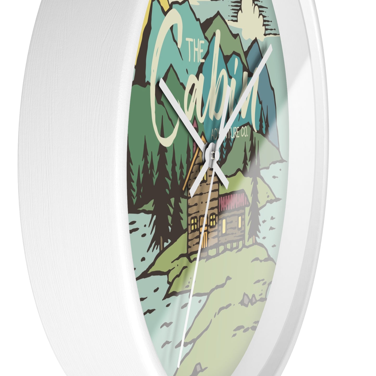 Rustic Cabin Adventure Wall Clock – Mountain Cabin Decor for Nature Lovers