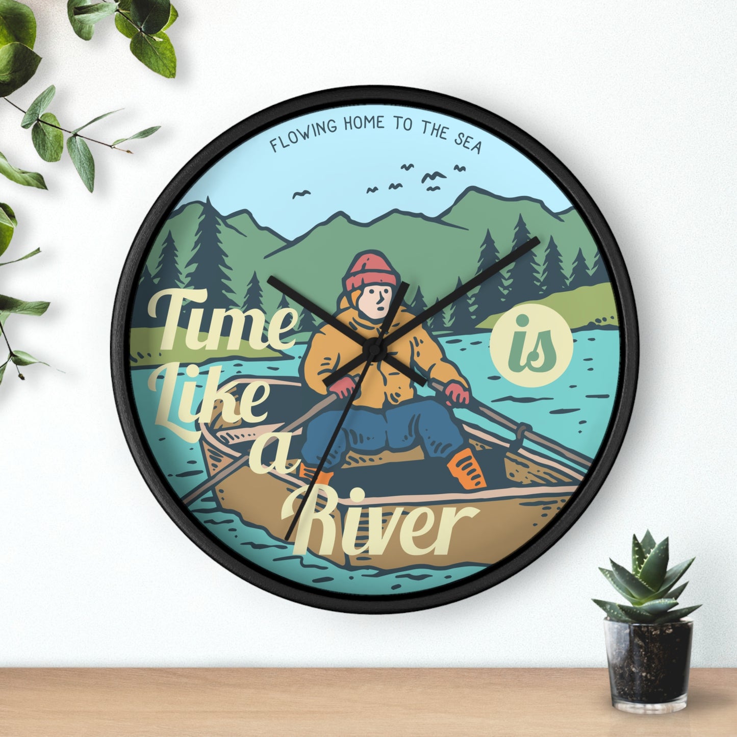 Time Like a River Wall Clock – Adventure and Nature Inspired Decor