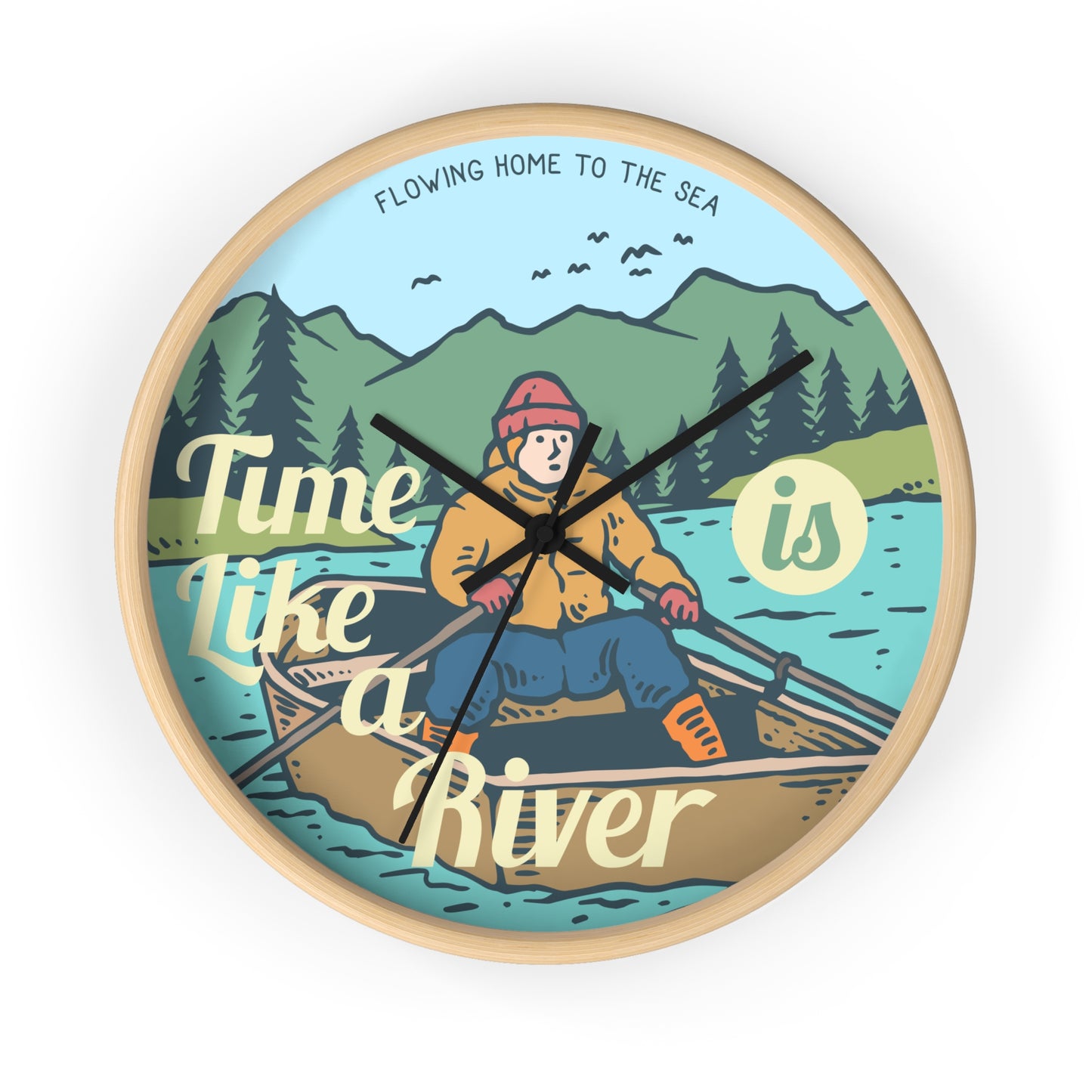 Time Like a River Wall Clock – Adventure and Nature Inspired Decor