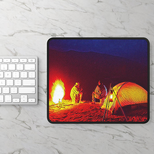 Campfire Night Mouse Pad – Cozy Outdoor Scene for Nature Lovers