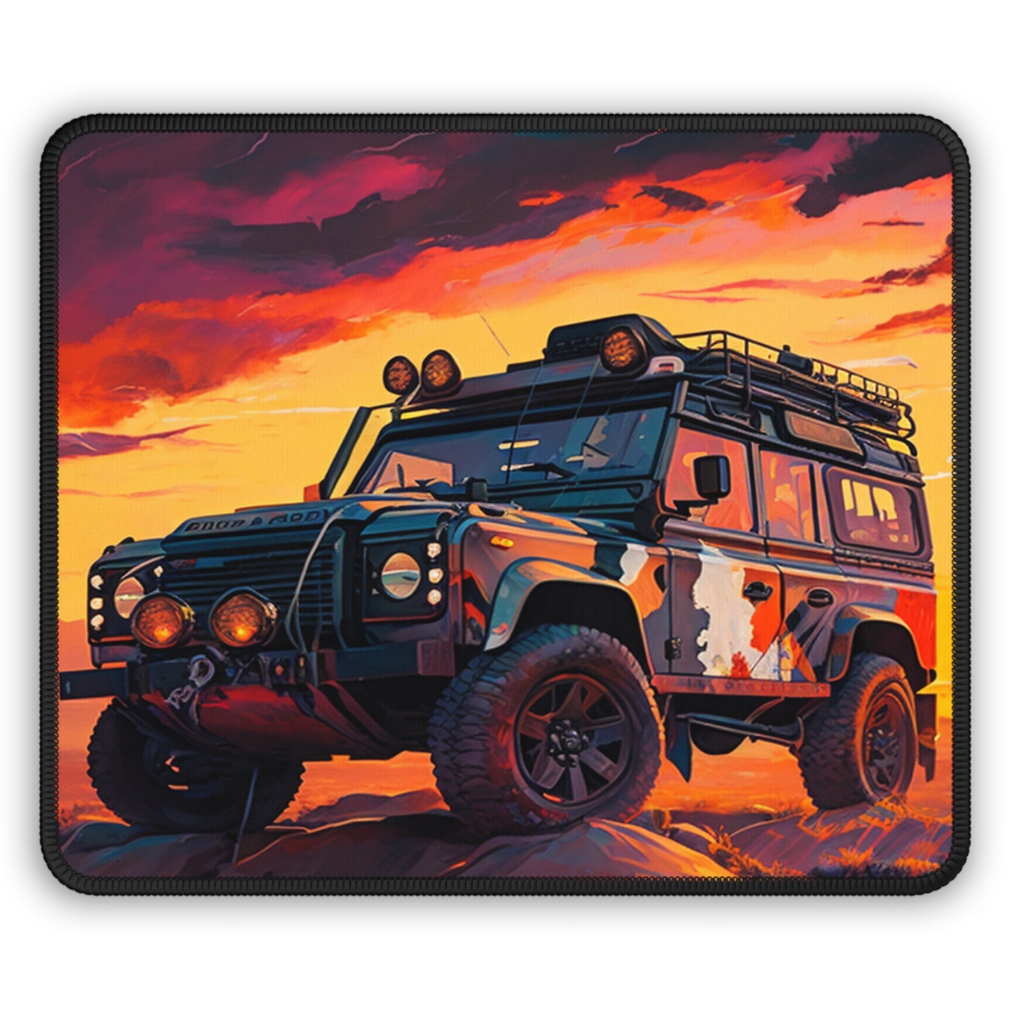 Off-Road Sunset Mouse Pad – Rugged 4x4 Adventure Desk Mat